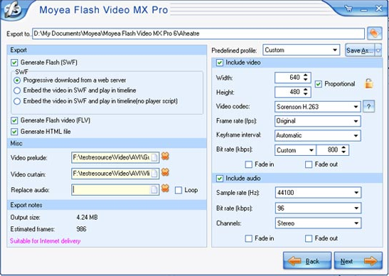 Flash Video MX Pro 6, Flash Software Screenshot