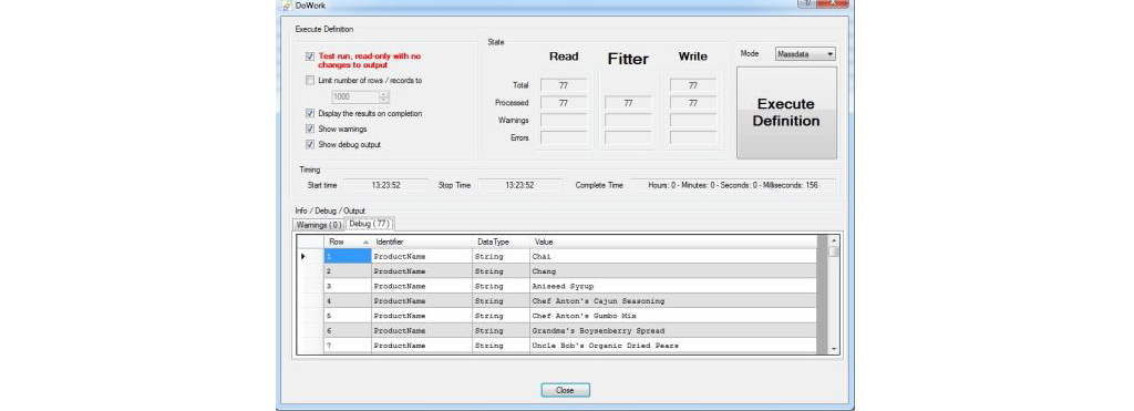 Database Conversion Software, FlowHeater V2 Designer Screenshot