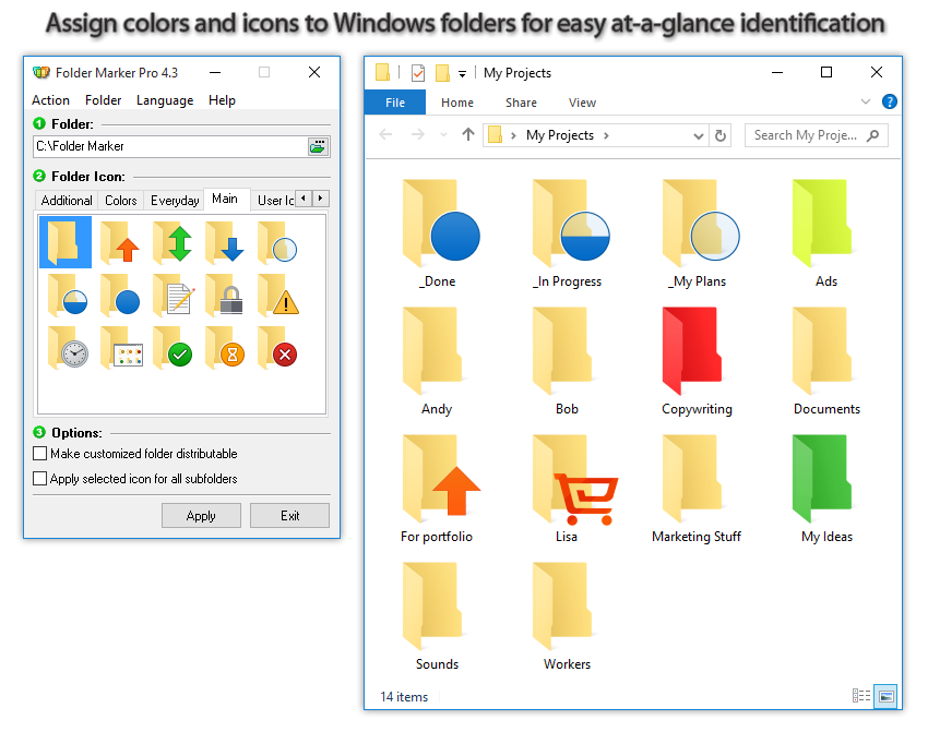 Design, Photo & Graphics Software, Folder Marker Pro + Business Folder Icons Bundle Screenshot
