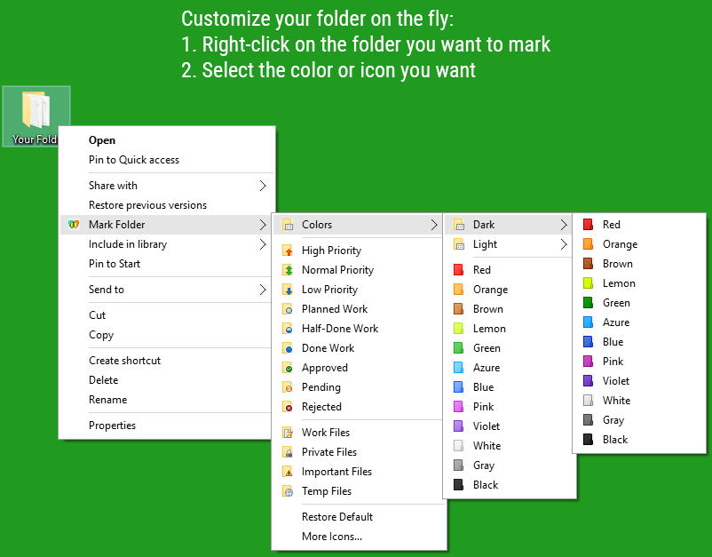 Folder Marker Pro + Numbered Folder Icons Bundle, Icons Software Screenshot