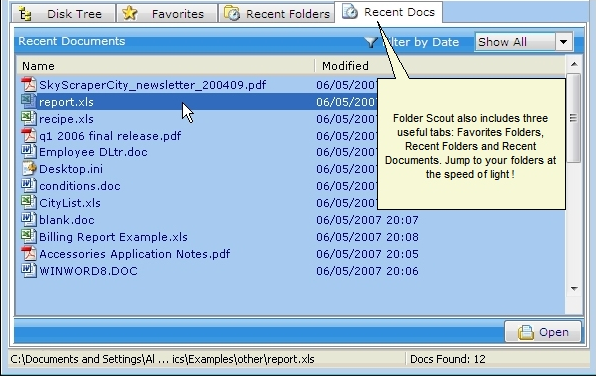 Folder Software, Folder Scout Standard Screenshot