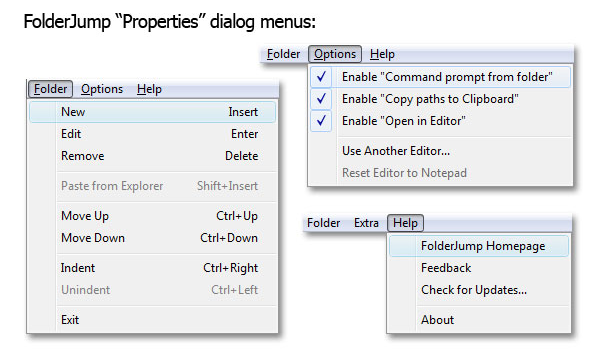 FolderJump, Folder Software Screenshot