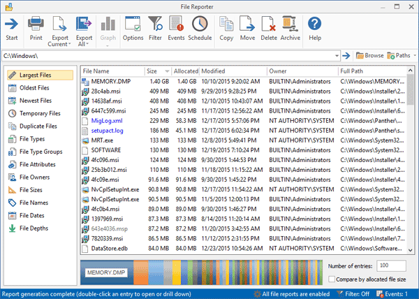 FolderSizes Professional Edition, Software Utilities, Hard Drive Software Screenshot