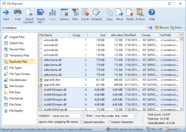 Hard Drive Software, FolderSizes Professional Edition Screenshot