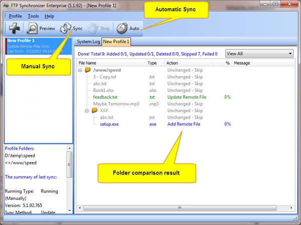 FTP Synchronizer Pro Screenshot