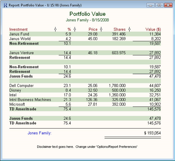 Fund Manager Personal, Business & Finance Software, Portfolio Management Software Screenshot
