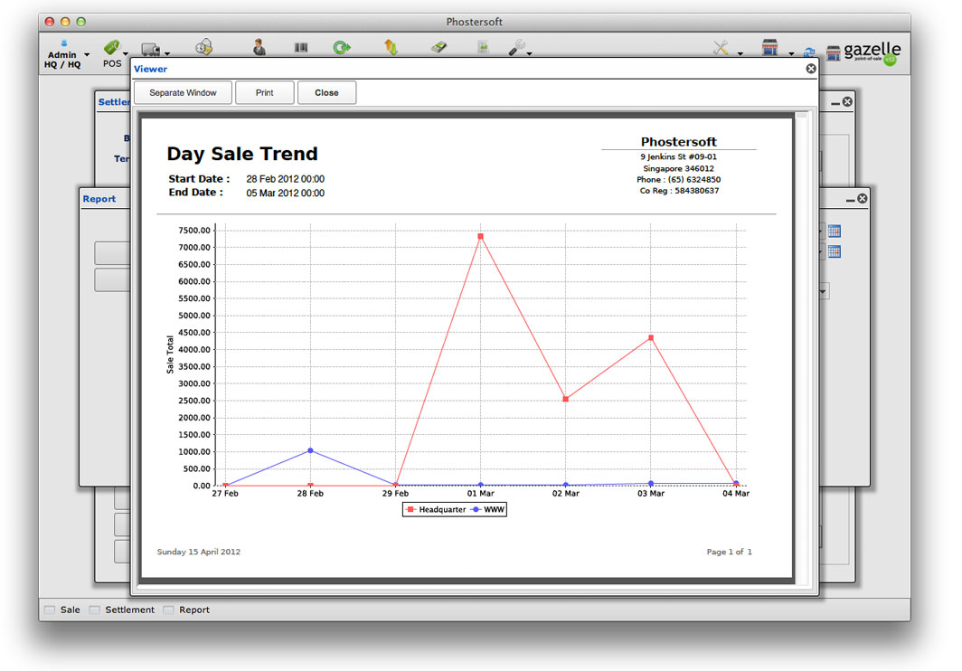 Business Management Software, Gazelle Plus (Point of Sale) Screenshot