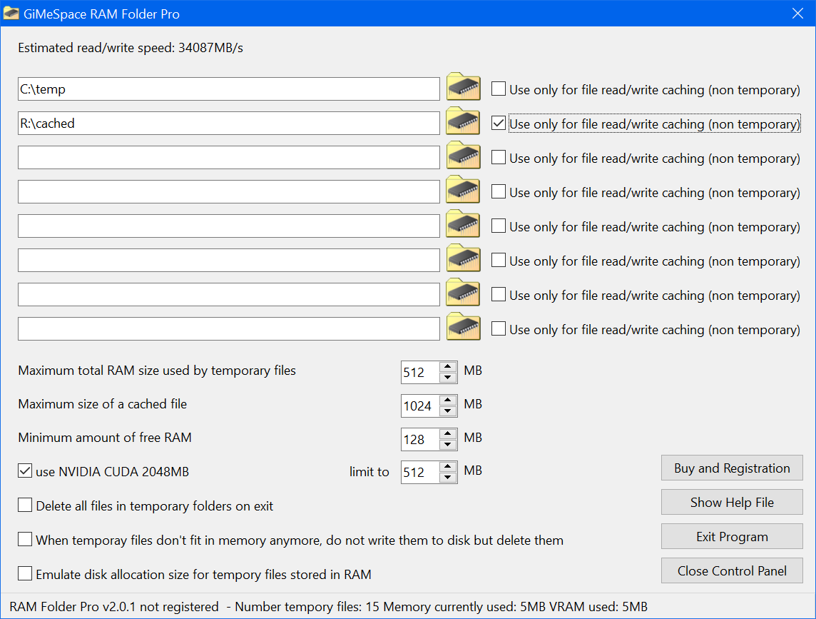 GiMeSpace RAM Folder Pro Screenshot