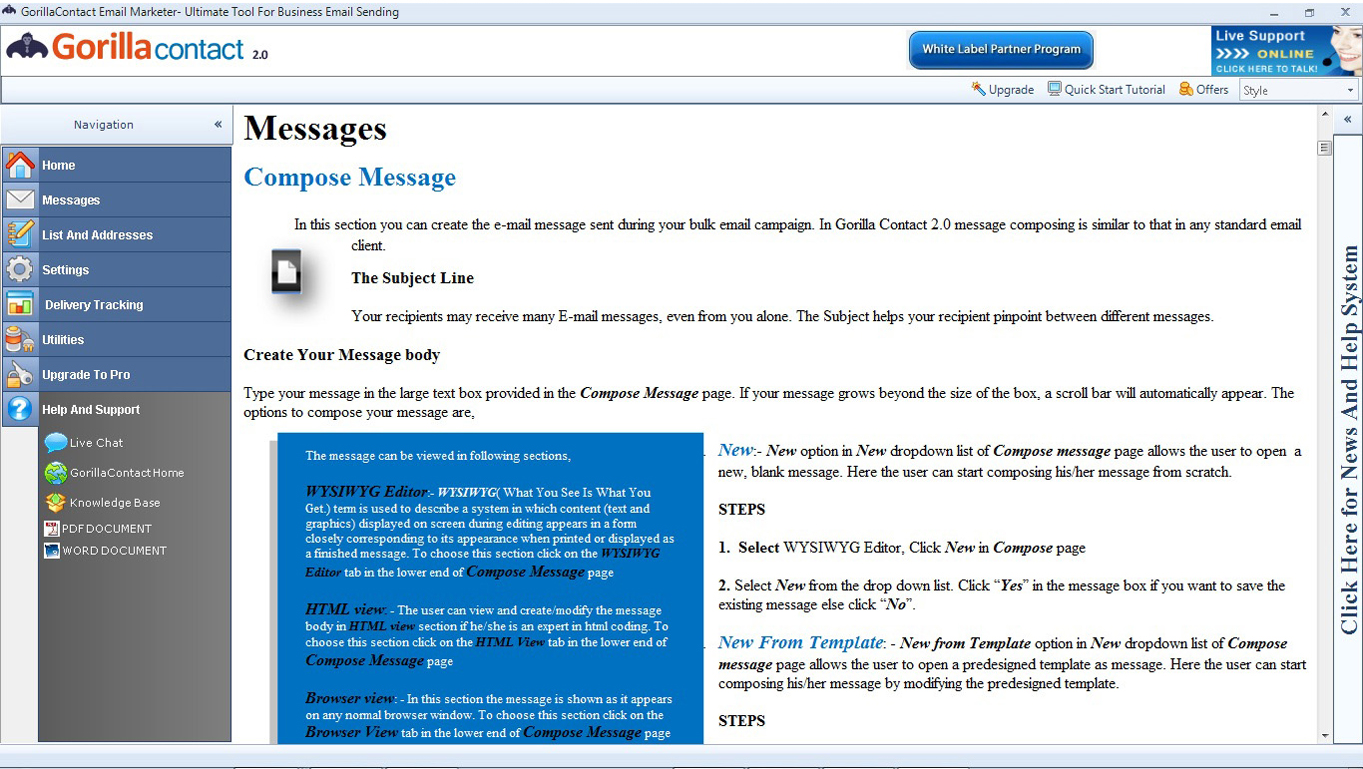 Bulk Mailer Software, GorillaContact White Label Email Marketing Software Screenshot