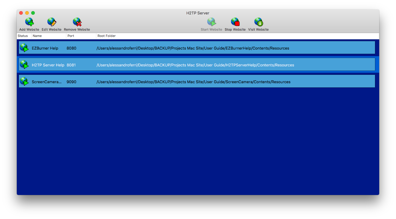 Mac Web Server Screenshot