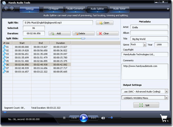 Handy Audio Tools, Audio Software Screenshot