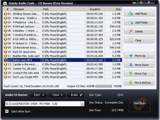 Handy Audio Tools, Recording Studio Software Screenshot