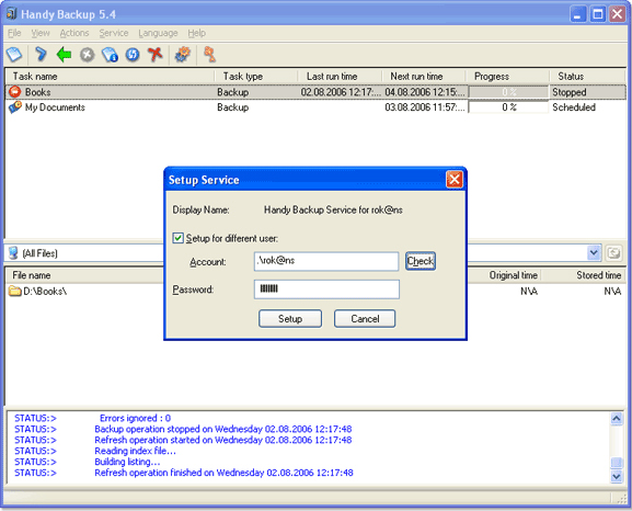 Handy Backup Home Standard, Security Software, Backup and Restore Software Screenshot