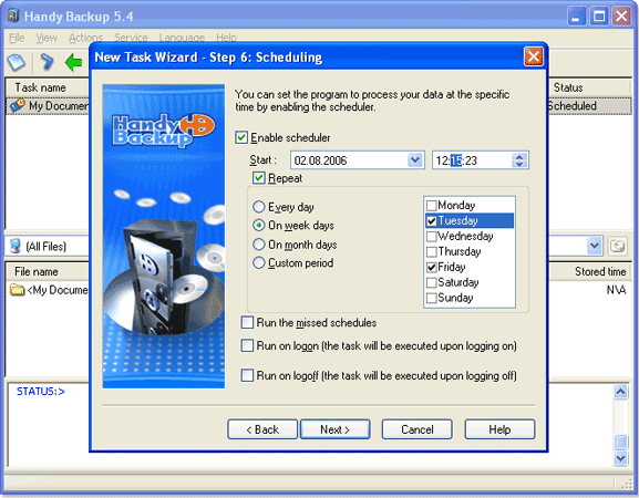 Backup and Restore Software, Handy Backup Home Standard Screenshot