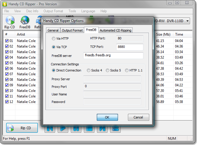 Audio Software, Handy CD Ripper Screenshot