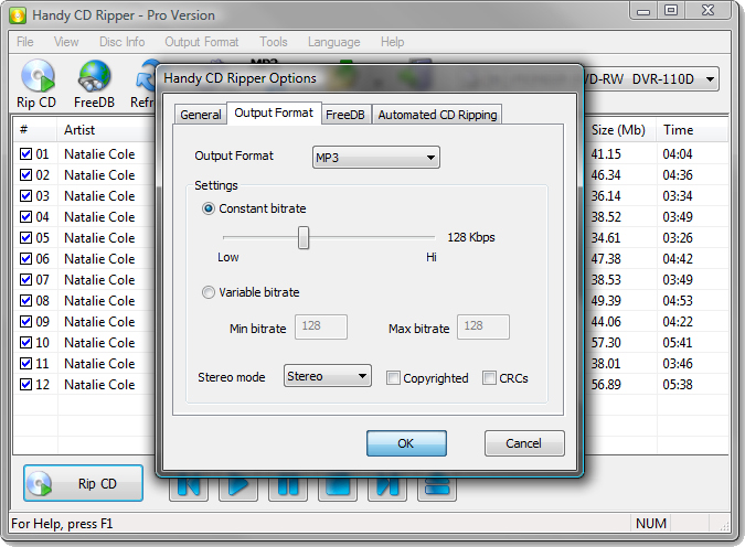 Recording Studio Software, Handy CD Ripper Screenshot
