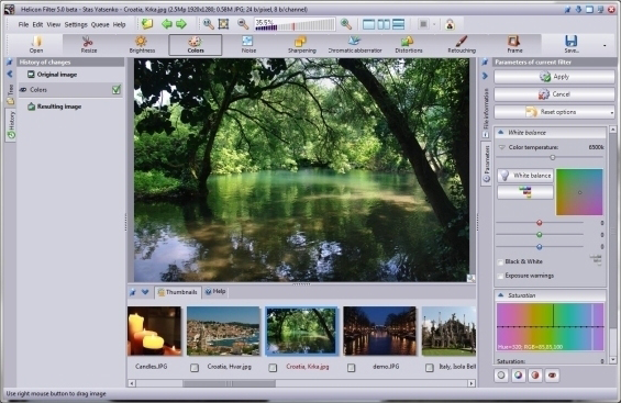 Helicon Filter, Photo Manipulation Software Screenshot