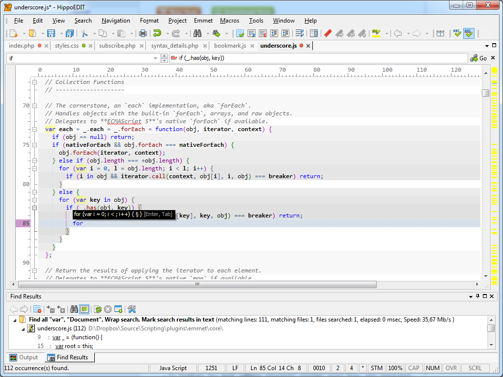 HippoEDIT, Development Software, Code Editor Software Screenshot
