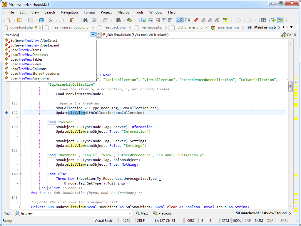 Code Editor Software, HippoEDIT Screenshot
