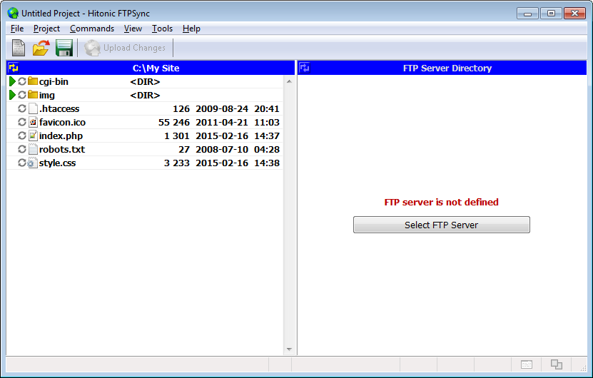 FTP Software, Hitonic FTPSync Screenshot