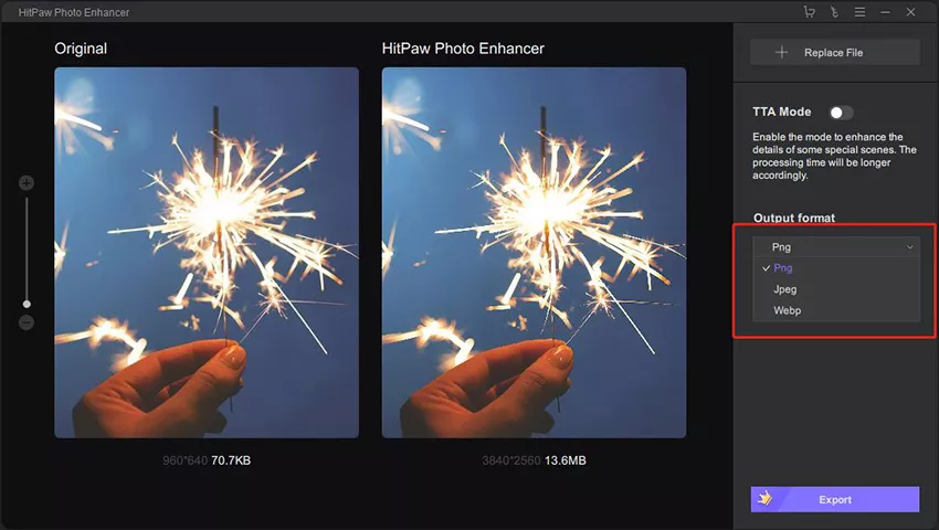 HitPaw Photo Enhancer, Photo Editing Software Screenshot