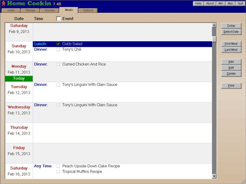 Home Cookin Recipe Software, Productivity Software Screenshot
