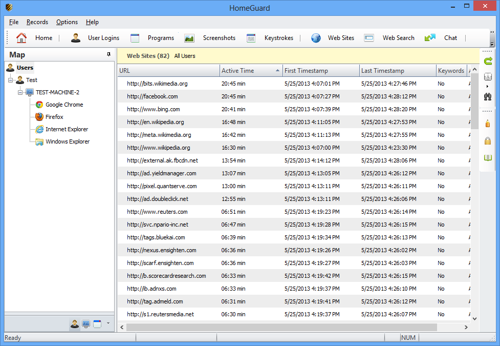 HomeGuard Activity Monitor, Access Restriction Software Screenshot