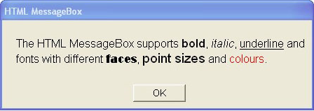 HTML MessageBox, Desktop Enhancements Software Screenshot