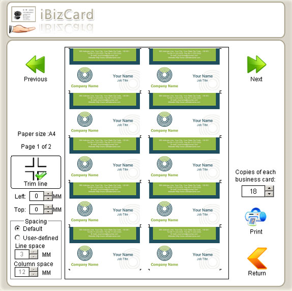 Job Search & Business Card Software, iBizCard Screenshot