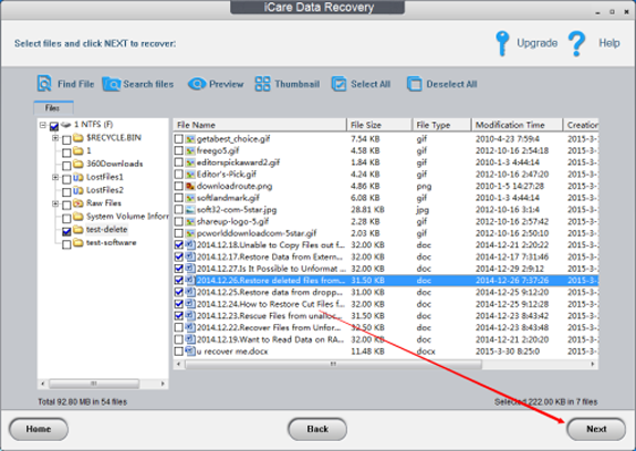iCare Data Recovery Pro, Recovery Software Screenshot