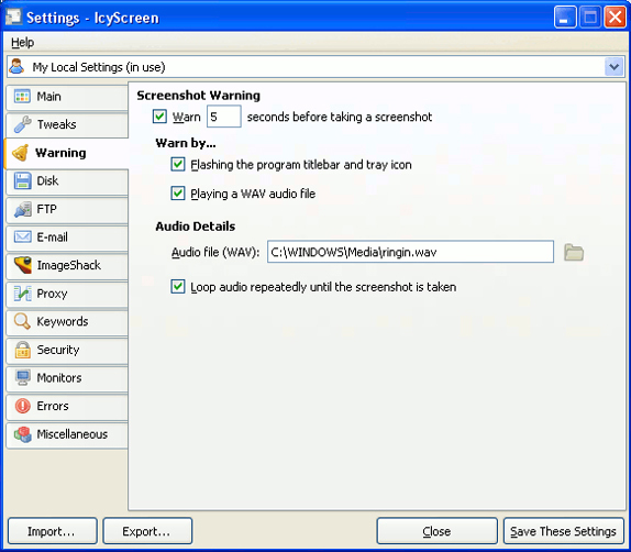 IcyScreen, Screenshot Software Screenshot