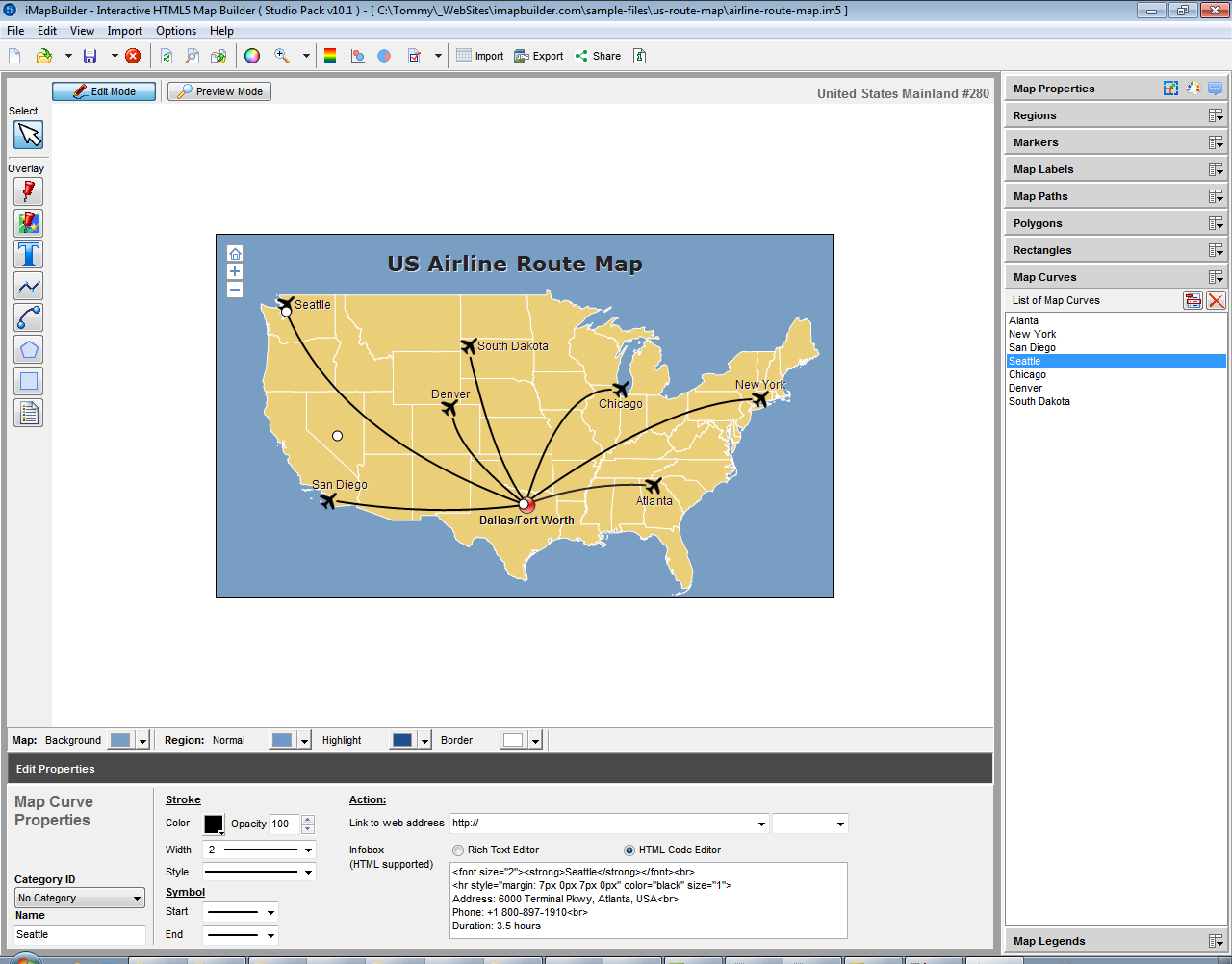 iMapBuilder Interactive HTML5 Map Builder Screenshot