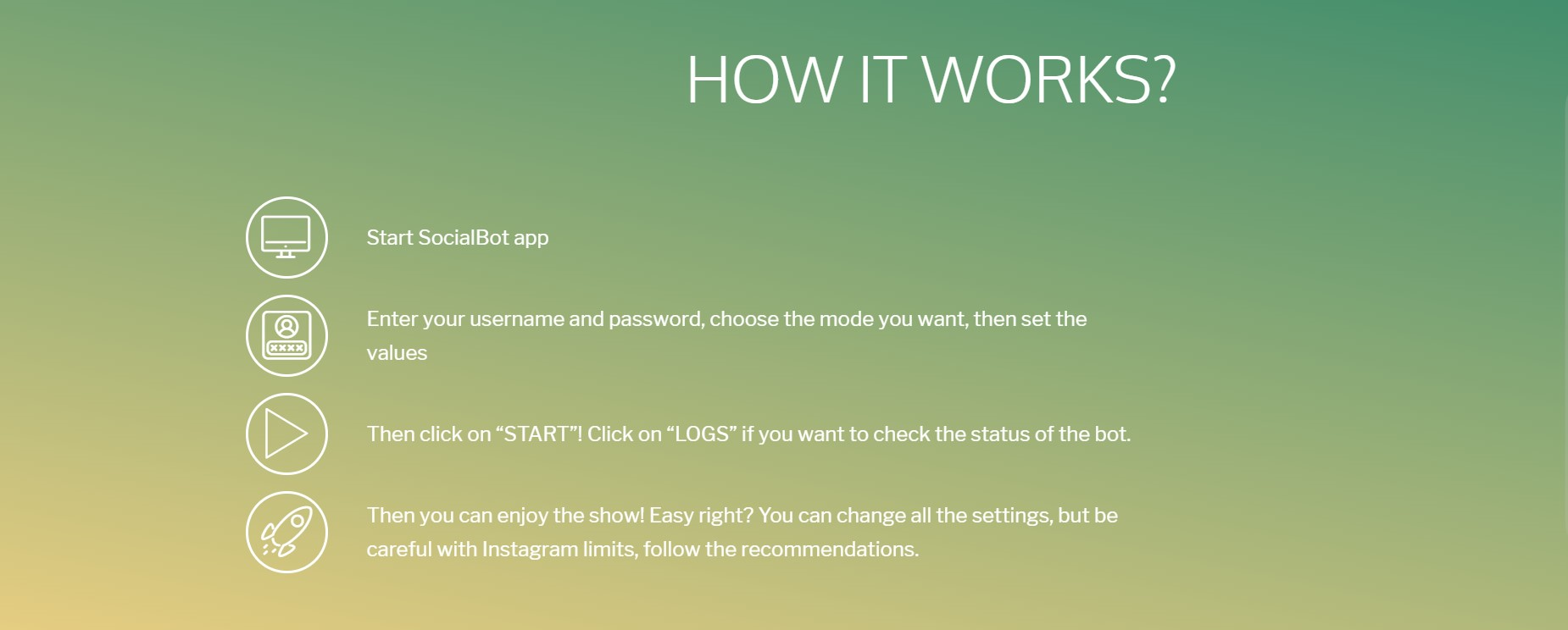Instamod - Instagram Bot, Internet Software Screenshot