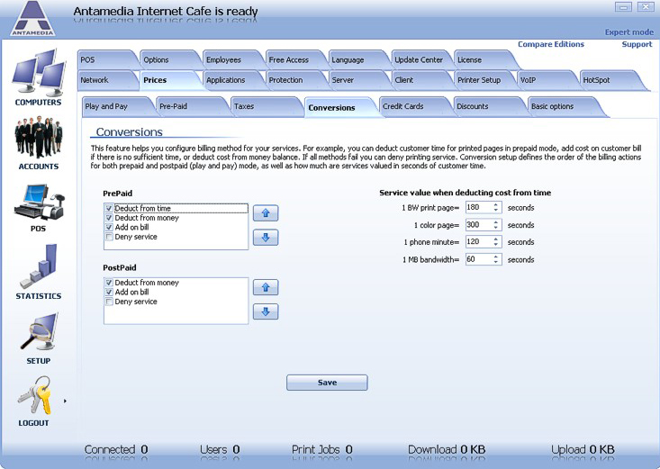 Network Software, Internet Cafe Lite Screenshot