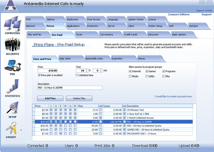 Internet Cafe Lite, Network Software Screenshot