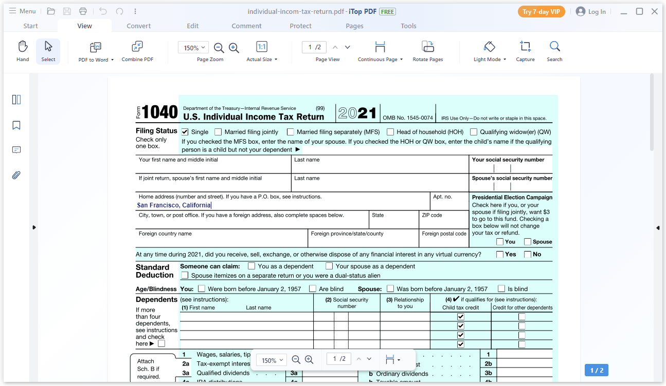 iTop PDF, Productivity Software Screenshot