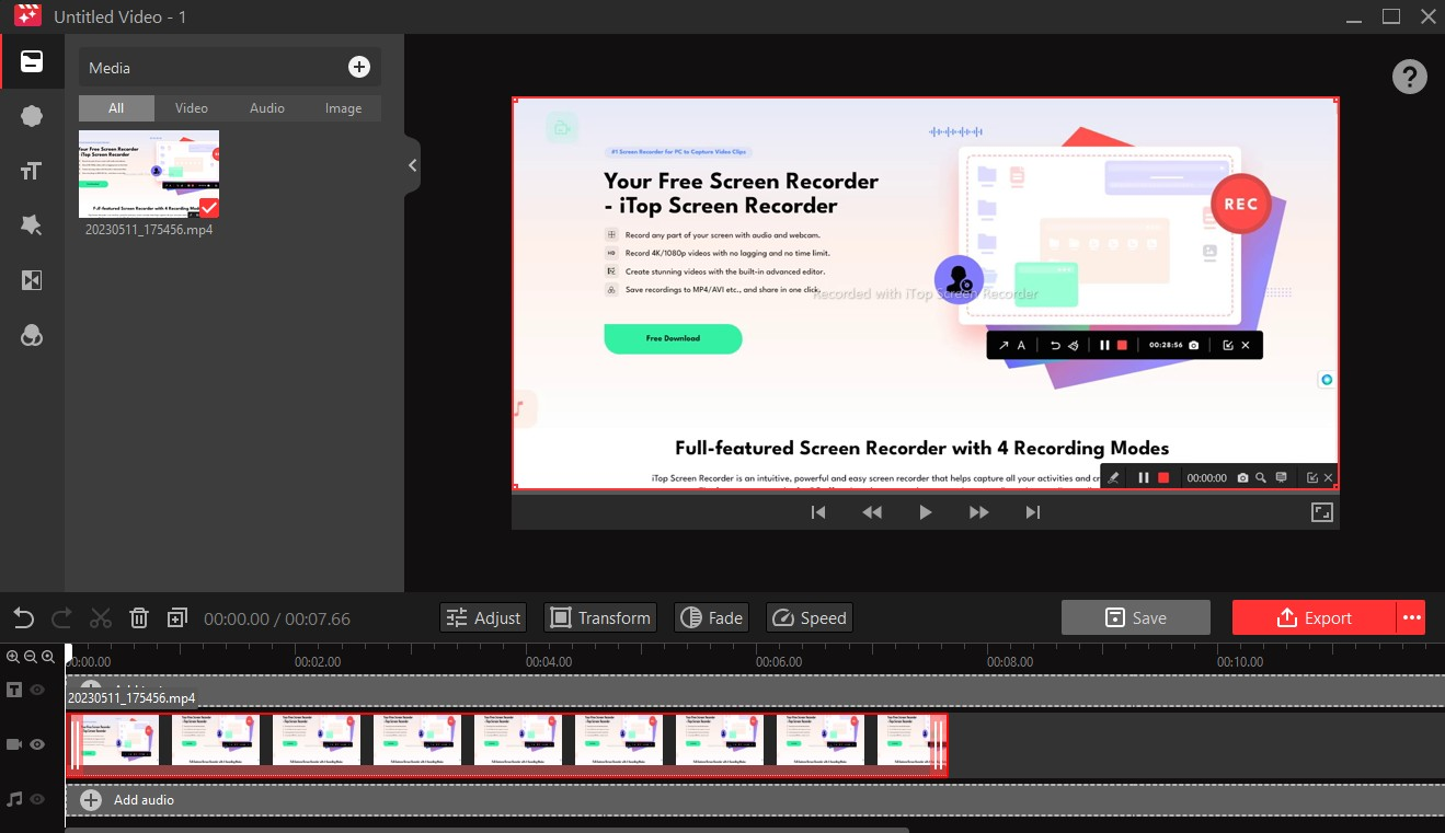 Video Software, iTop Screen Recorder Pro Screenshot