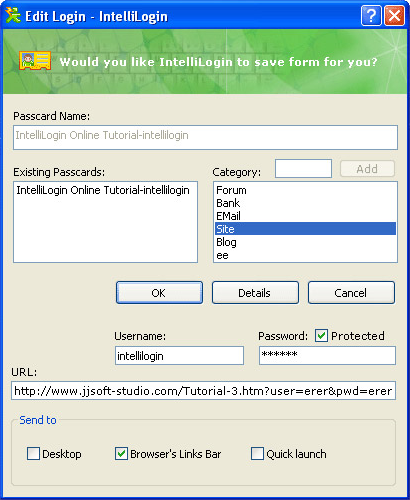 Internet Security Software, JJSoft IntelliLogin Screenshot