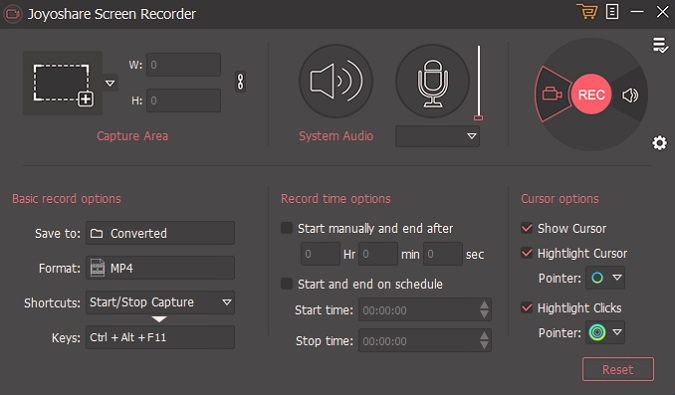 Joyoshare Screen Recorder for Windows Screenshot