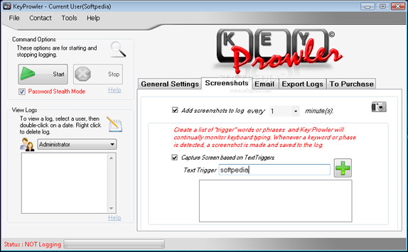 Keylogger Software Screenshot