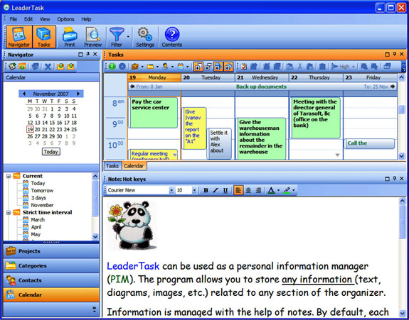 LeaderTask, Productivity Software Screenshot