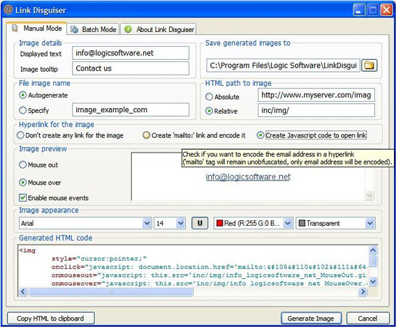 Link Disguiser, Website Security Software Screenshot