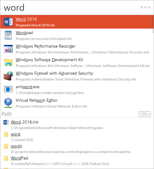 Folder Software, Listary Pro Screenshot
