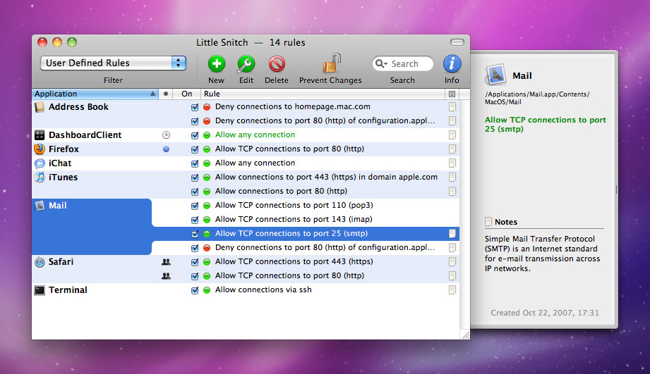 Little Snitch, Security Software Screenshot