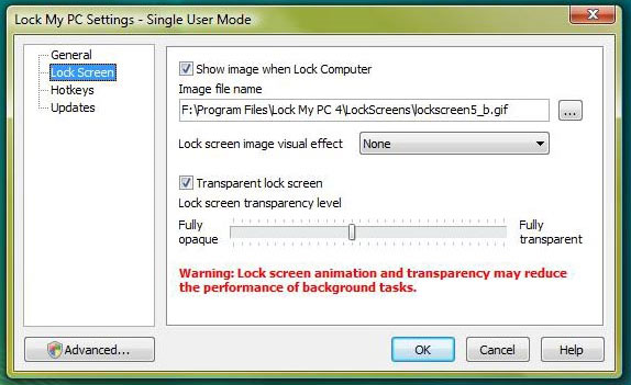 Lock My PC, Privacy Software Screenshot