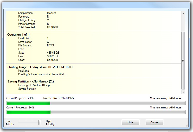 Backup Disk Image Software, Macrium Reflect Professional Screenshot