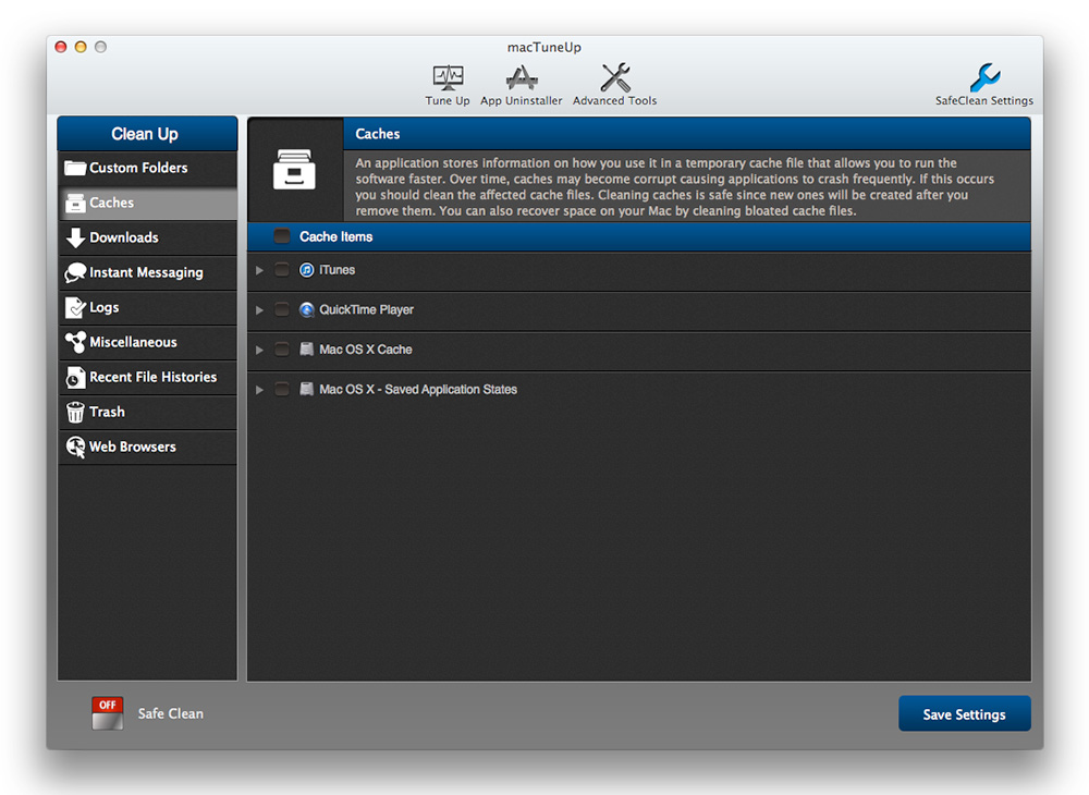 Registry Cleaner Software, MacTuneUp Screenshot