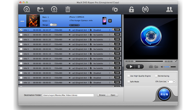 MacX DVD Ripper Pro for Mac Screenshot