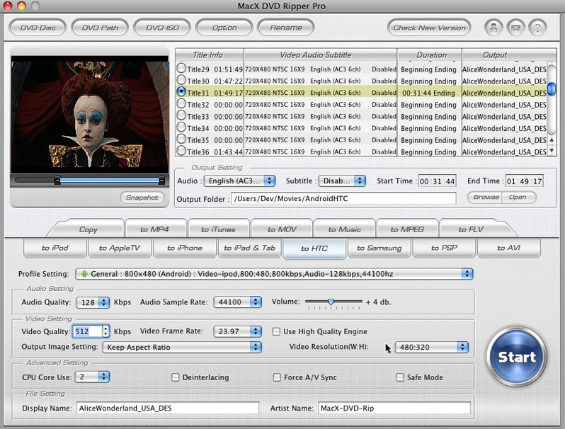 DVD Ripper Software Screenshot
