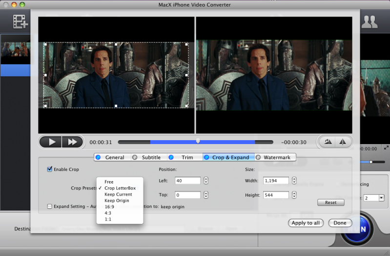 MacX iPhone Video Converter, Video Converter Software Screenshot